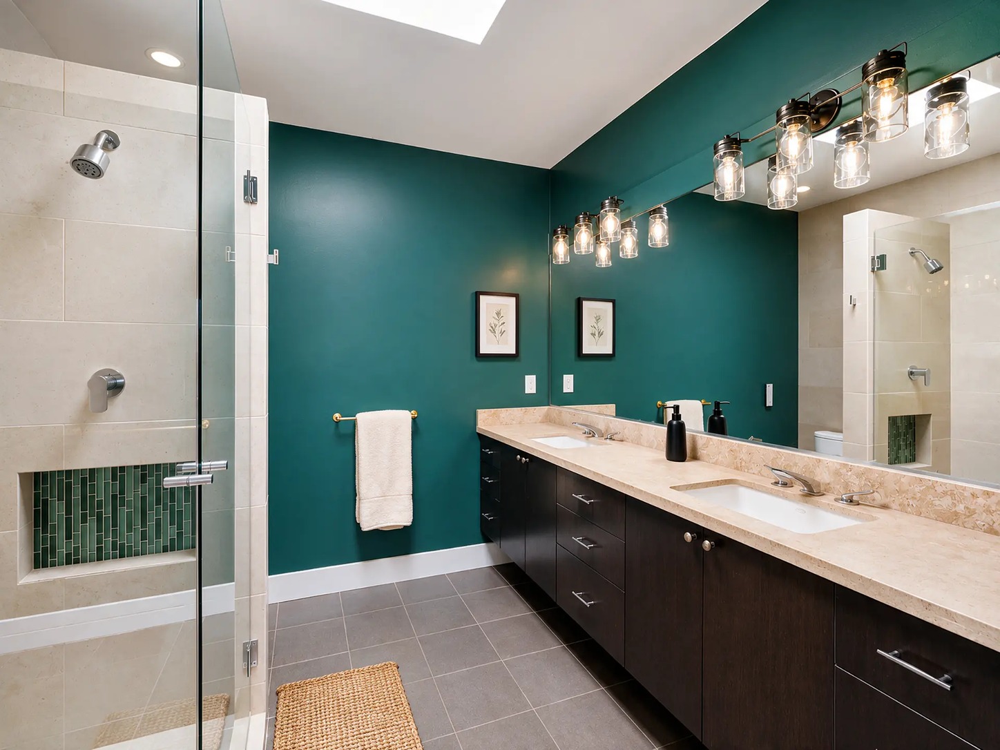 Bathroom generated and staged from an architectural floor plan
