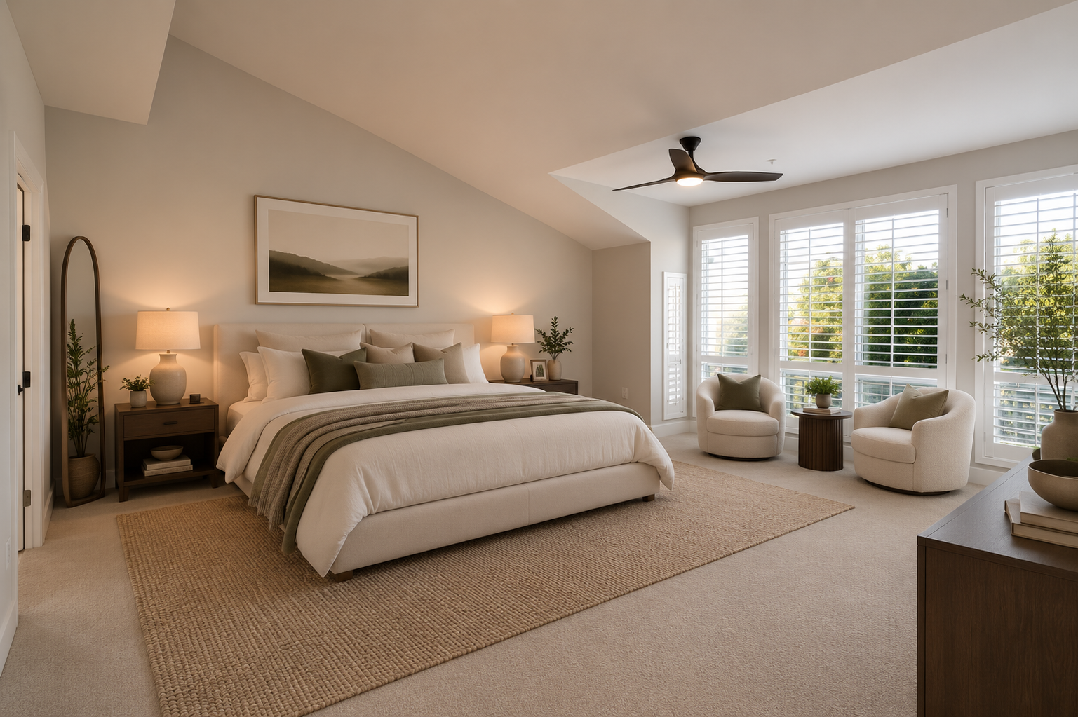 Bedroom virtual staging — after AI enhancement