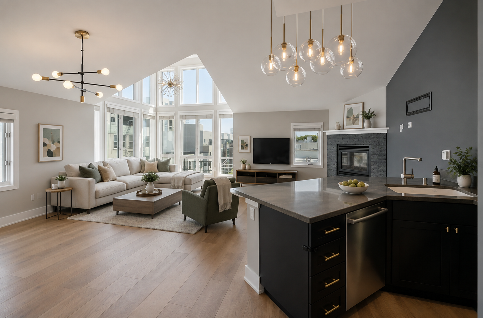 AI virtual staging before and after comparison — after