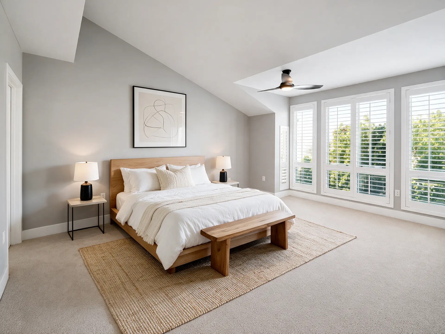 Bedroom generated and staged from an architectural floor plan