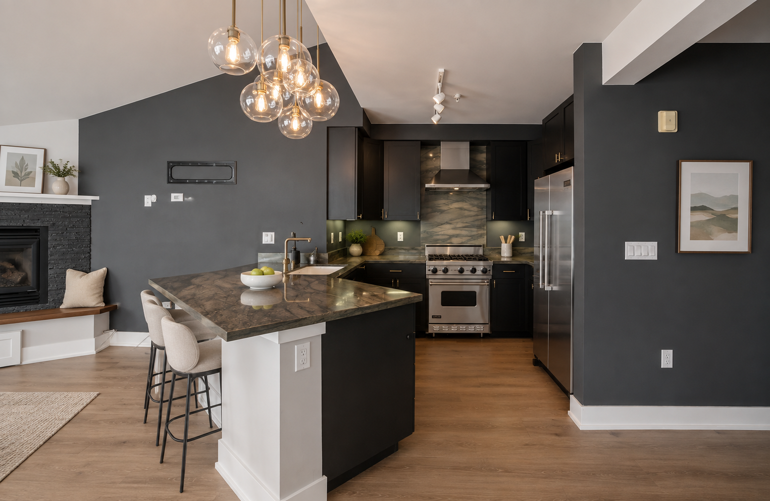 Kitchen virtual staging — after AI enhancement