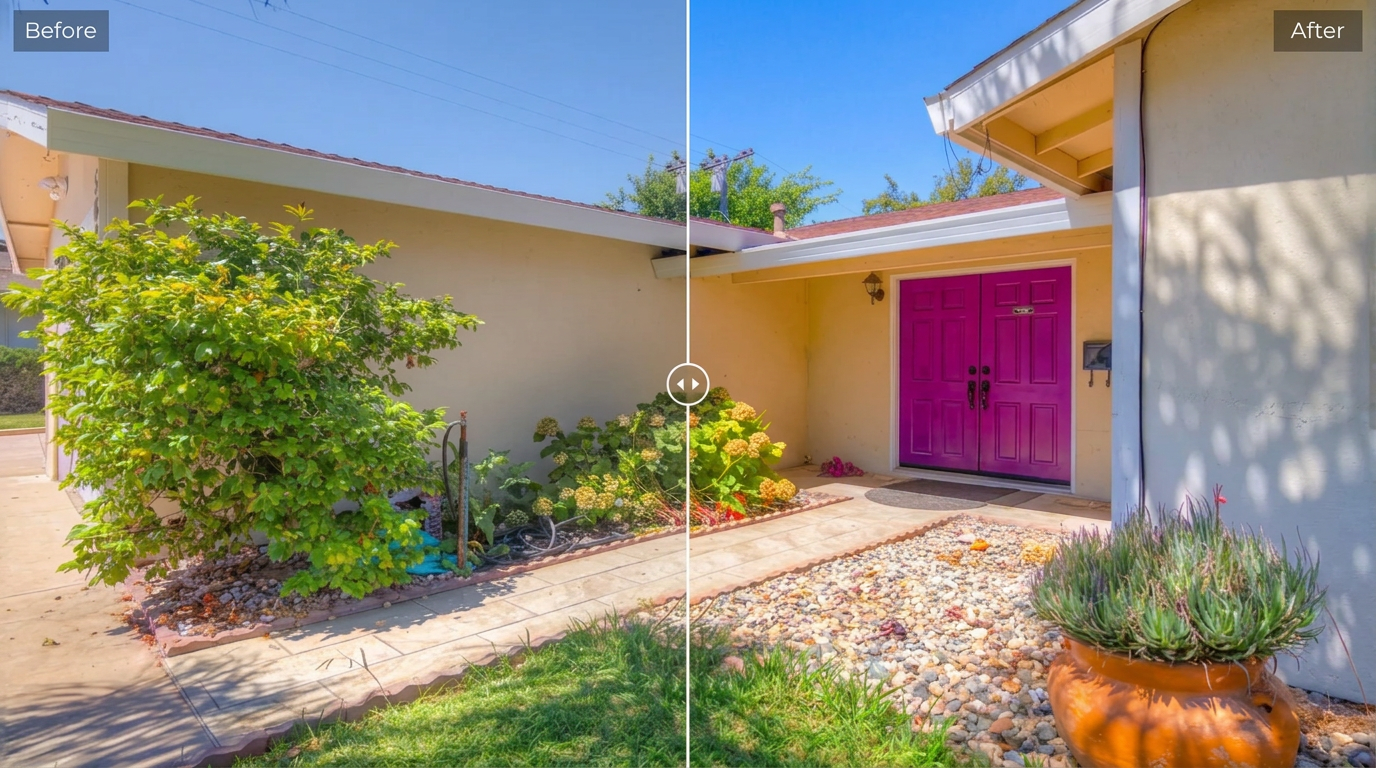 AI photo enhancement before and after comparison