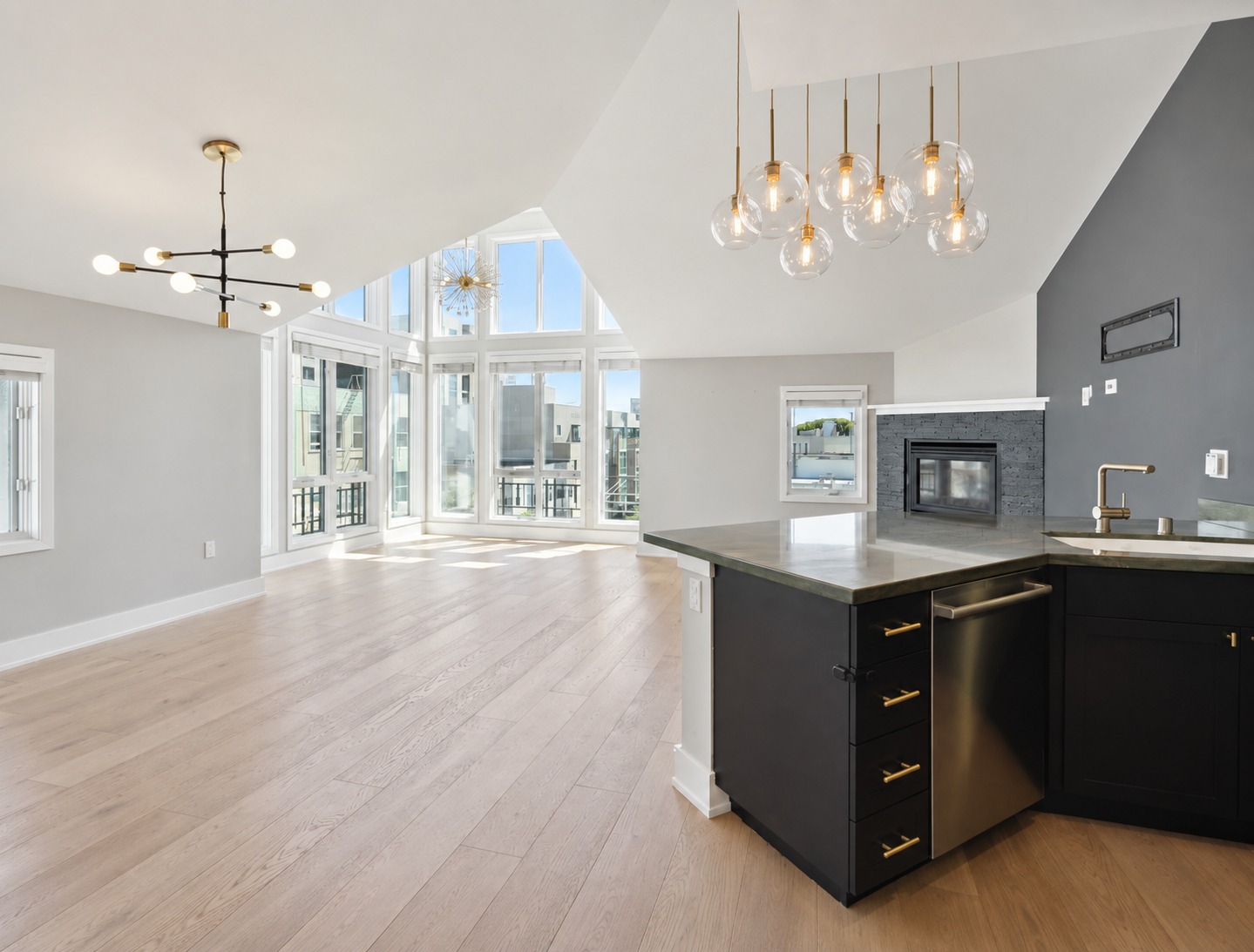 Open-concept great room virtual staging — original listing photo