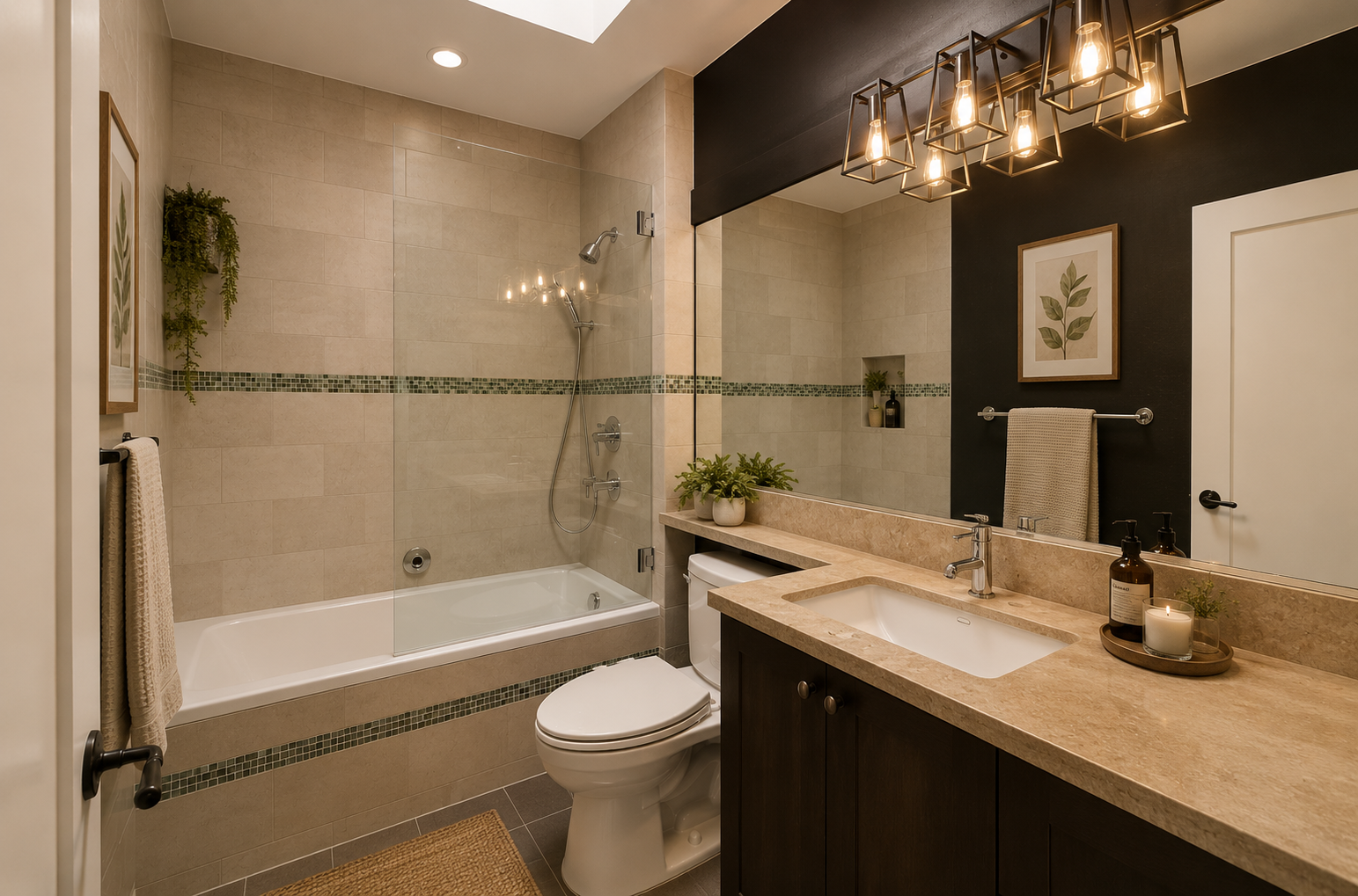 Guest bathroom virtual staging — after AI enhancement